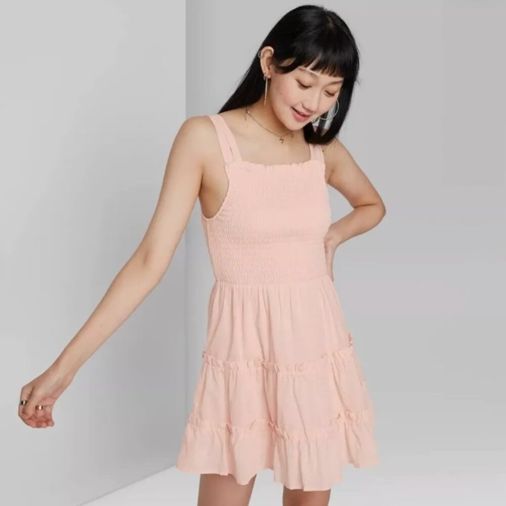 Wild Fable Ruffle Sun Dress | Beige